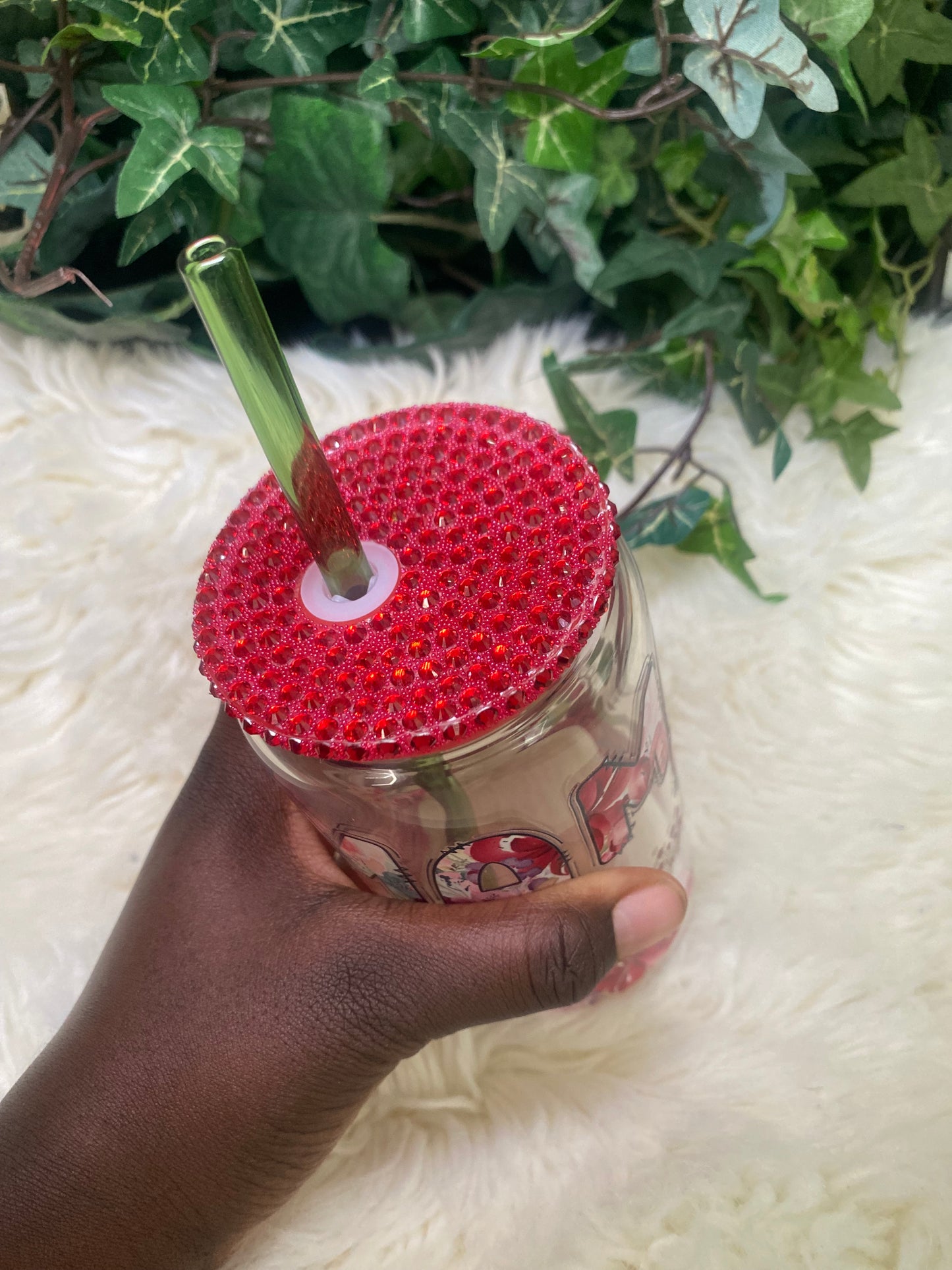 Mama Red Floral Design Cup