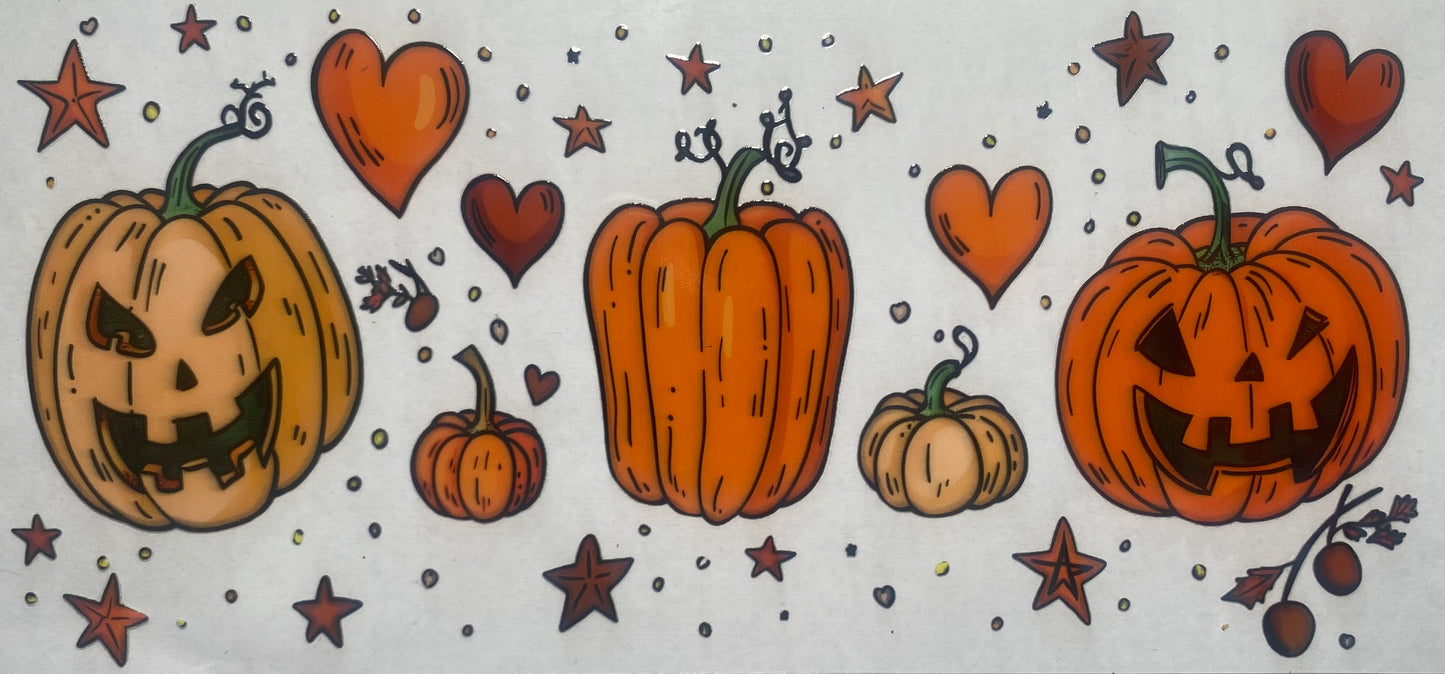 Halloween Pumpkins and Hearts