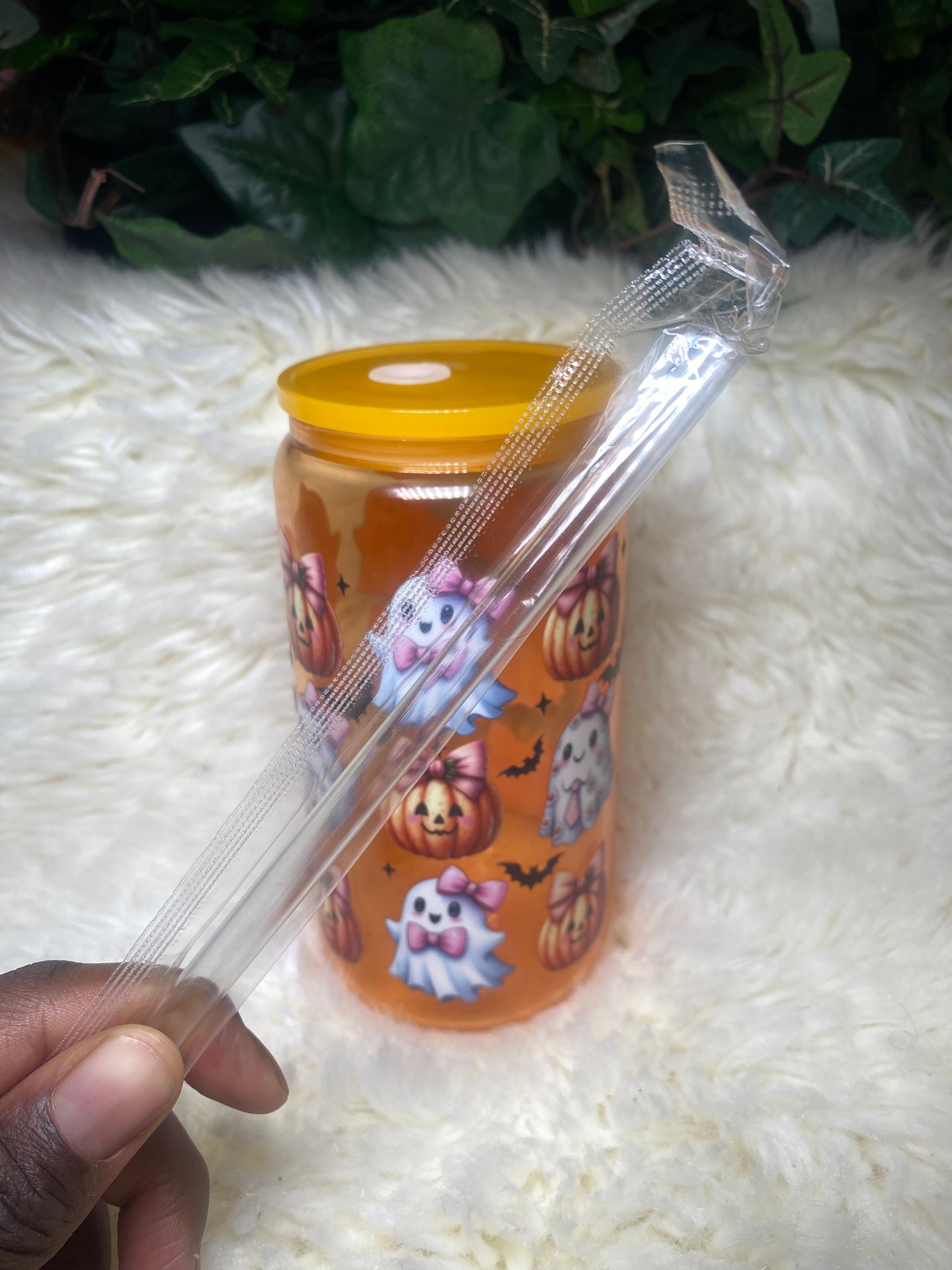 Cute Ghosts and Pumpkin Cup