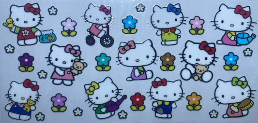 Cute Kat with Colorful Flowers