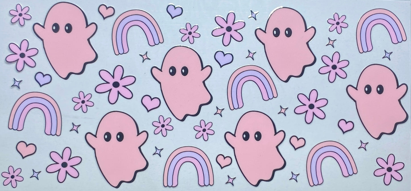 Cutesy Pink Ghosts and Rainbows
