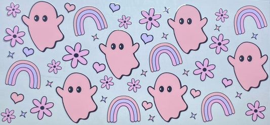 Cutesy Pink Ghosts and Rainbows