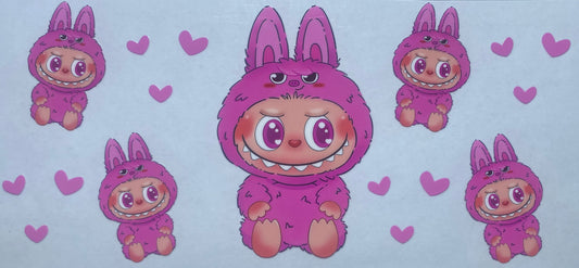 Cute Pink Plush Monsters w/ Hearts