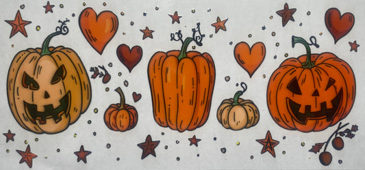 Halloween Pumpkins and Hearts